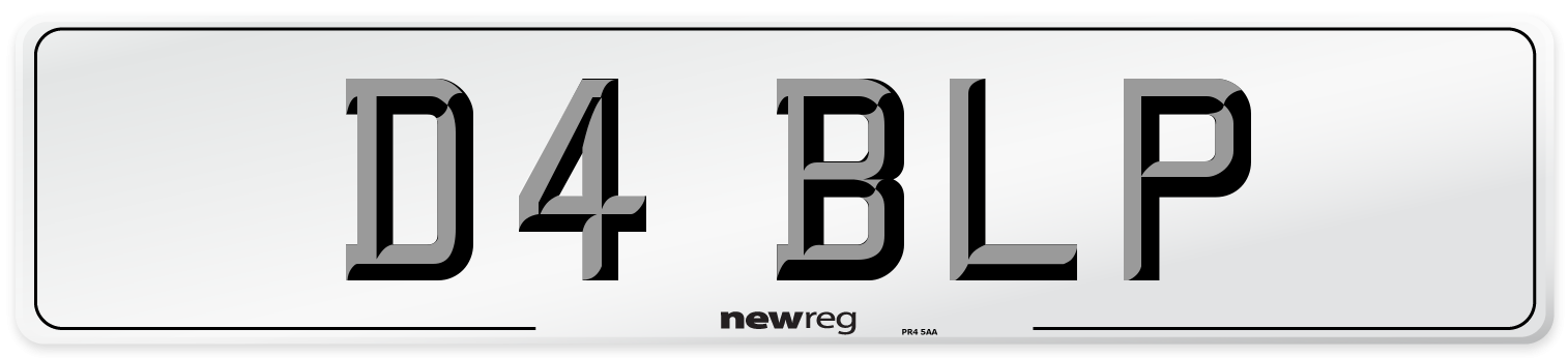 D4 BLP Number Plate from New Reg